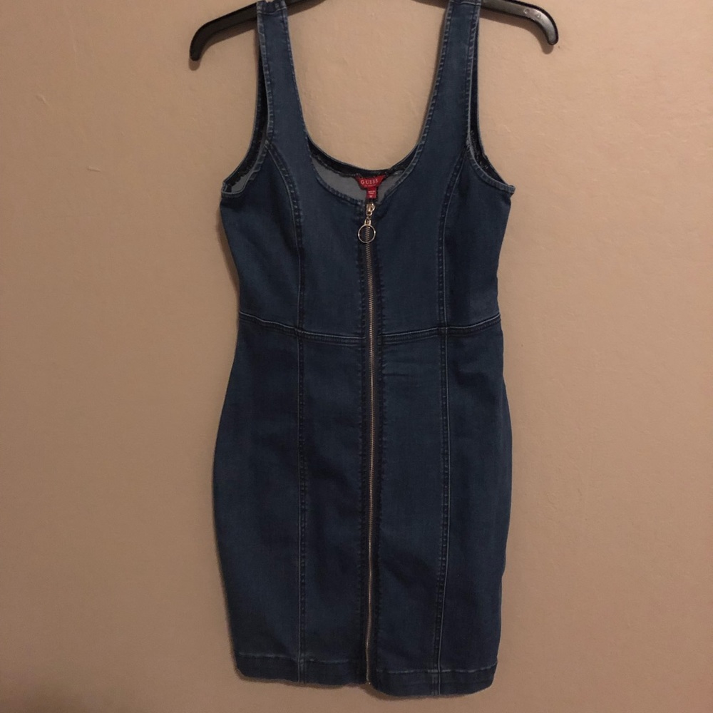 Jean, zip front mini dress